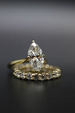4 carat Lab Grown Diamond Ring and Wedding band Set Certified yellow Gold