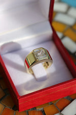 Pinky Asher Cut 3 carat lab grown diamond ring 18k yellow gold Certified