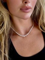 14 Carat Lab Grown Diamonds Riviera Necklace Yellow Gold