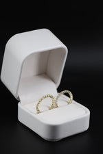 Set of Two Dainty Lab Grown Diamond Eternity Bands Yellow Gold