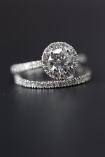 1.01 carat round brilliant lab grown diamond white gold ring set (IGI Certified)