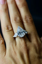 6.48 Carat Pear Brilliant Lab grown diamond ring GIA certified White Gold