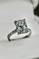 4 carat Cushion Lab Grown Diamond Certified Platinum Ring