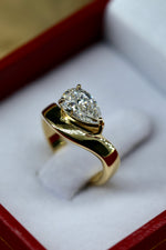 November Rain 1 Carat CVD Lab Grown Diamond Pinky Ring Yellow Gold