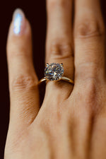 3.14 Carat Round Brilliant Lab Grown Diamond GIA Certified Yellow Gold Ring