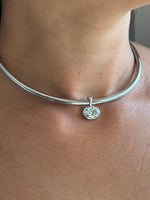OvalAnna Diamond Choker 3 Carat Oval Lab Grown Diamond Bezel 14K White Gold