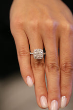 2.75 carat round brilliant lab grown diamonds GIA certified Halo White Gold Ring