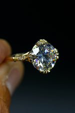 Edwardian Era 6.00 Carat Round Brilliant IGI Certified Lab Grown Diamond Ring