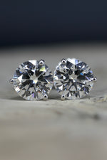 4.00 Carat Round Brilliant Certified Lab Grown Diamond Stud Earrings