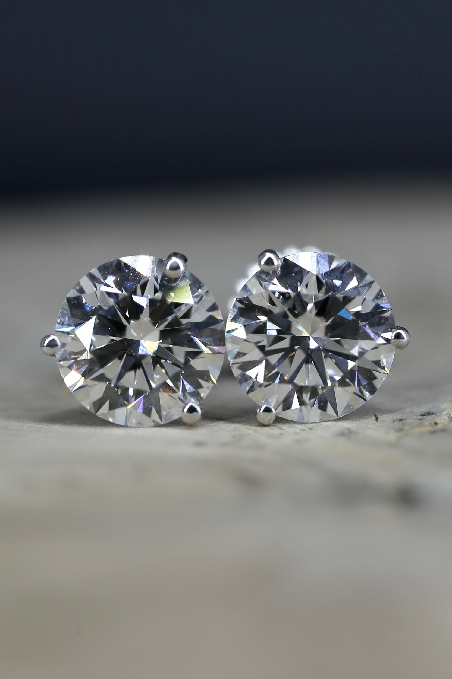 4.00 Carat Round Brilliant Certified Lab Grown Diamond Stud Earrings