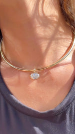 Ovalianna Diamond Choker – 3 Carat Oval Lab Grown Diamond Bezel | 14K Gold