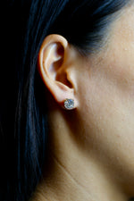 2.16 carat round brilliant lab grown diamond earrings certified yellow gold