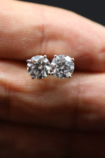 3.29 carat round brilliant lab grown diamond earrings IGI Certified White Gold