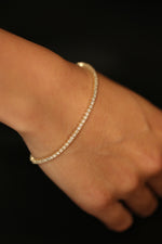 2.38 carat lab grown diamond tennis bracelet yellow gold