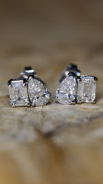Moi et Toi™ 2 CTW Lab-Grown Diamond Stud Earrings 14K White Gold