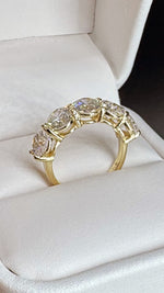 4.37 Carat Lab Grown Diamond Half Eternity Yellow Gold