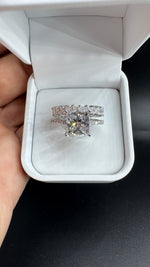 6 Carat Lab-Grown Diamond Princess Cut Bridal Set IGI Certified White Gold