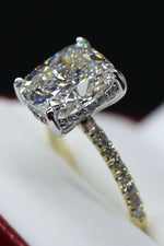 4 carat cushion cut Lab grown Diamonds Two Tone Certified Ring