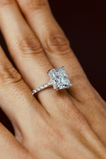 4.5 Carat cushion cut lab grown diamond certified white gold