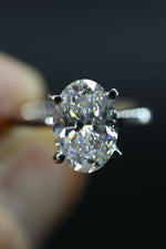 3 carat Oval Lab Grown Diamond Certified White Gold