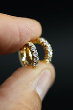 Diamond Huggie Earrings 0.50 Carat Lab-Grown Diamonds in 14K Yellow Gold