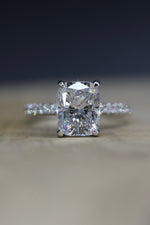 3 carat Cushion Cut Lab Grown Diamond Ring White Gold Certified