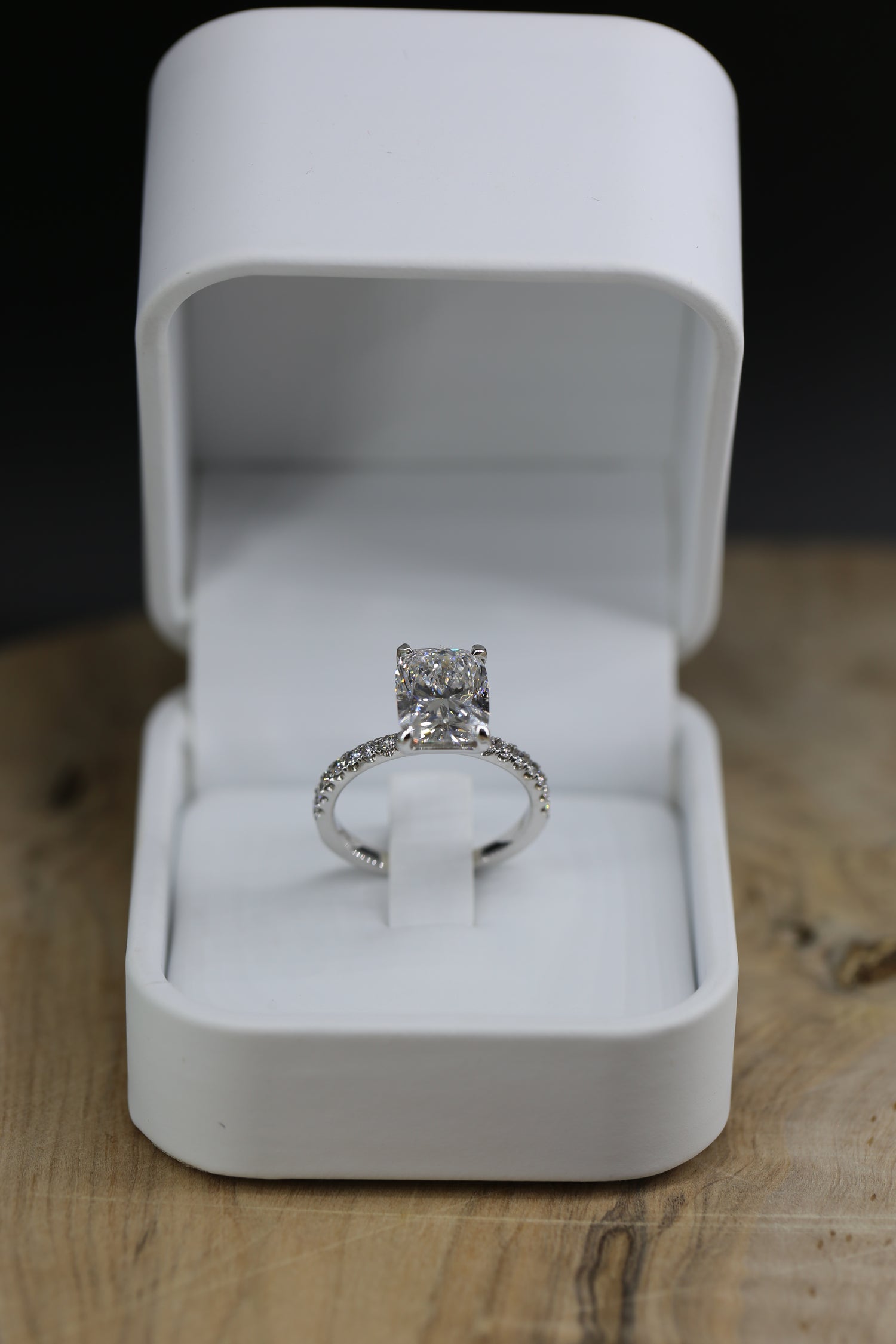 3 Carat Cushion Brilliant Lab-Grown Diamond IGI Certified White Gold
