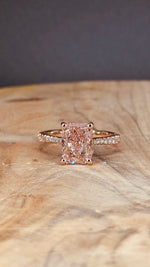 2.66 Carat Radiant Cut Pink Lab Grown Diamond Ring IGI Certified