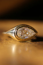 The Journey — 2 Carat Pear Step-Cut Lab Grown Diamond Ring | IGI Certified | 18K Yellow Gold