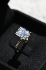 The Lori 3 Carat Cushion Cut Lab Grown Diamond Ring in 14K Yellow Gold