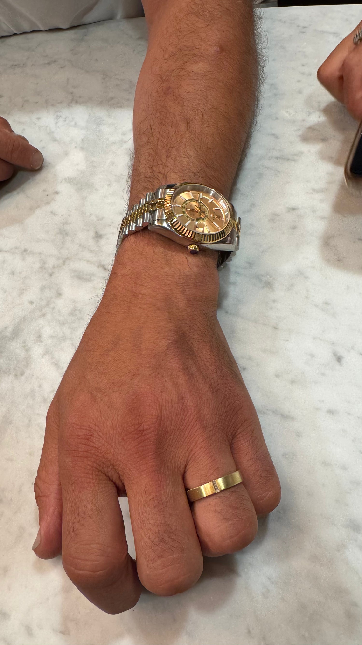 Hermes 18k Yellow Gold Baguette Diamond Ring