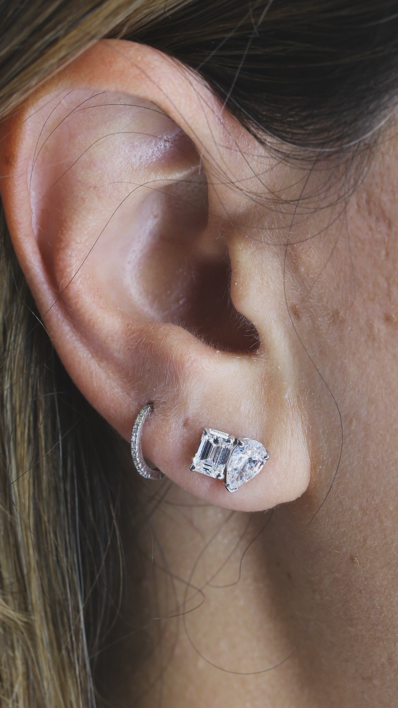 Moi et Toi™ 2 CTW Lab-Grown Diamond Stud Earrings 14K White Gold