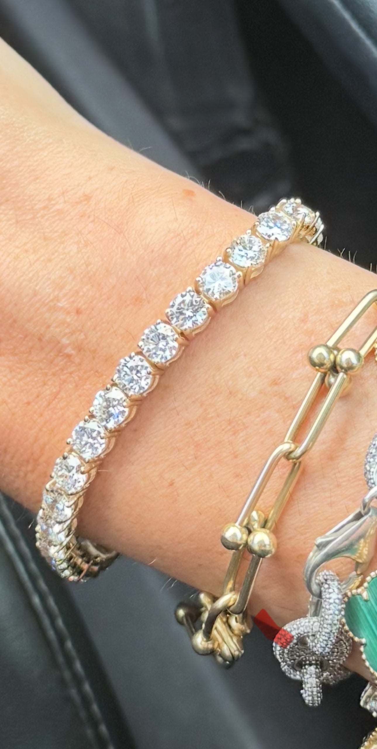 20 Carat Lab Grown Diamond Tennis Bracelet Yellow Gold