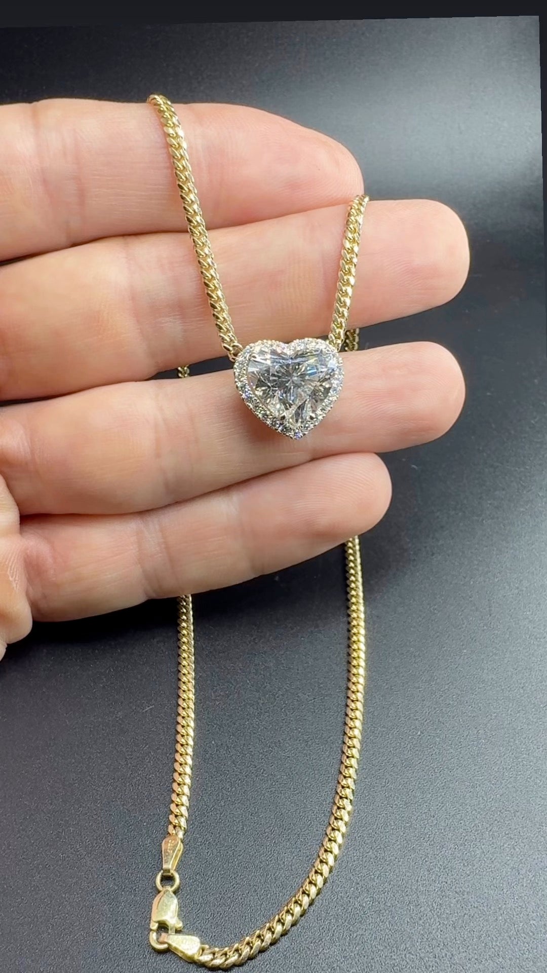 7.00 Carat Heart Brilliant Lab Grown Certified Diamond Pendant