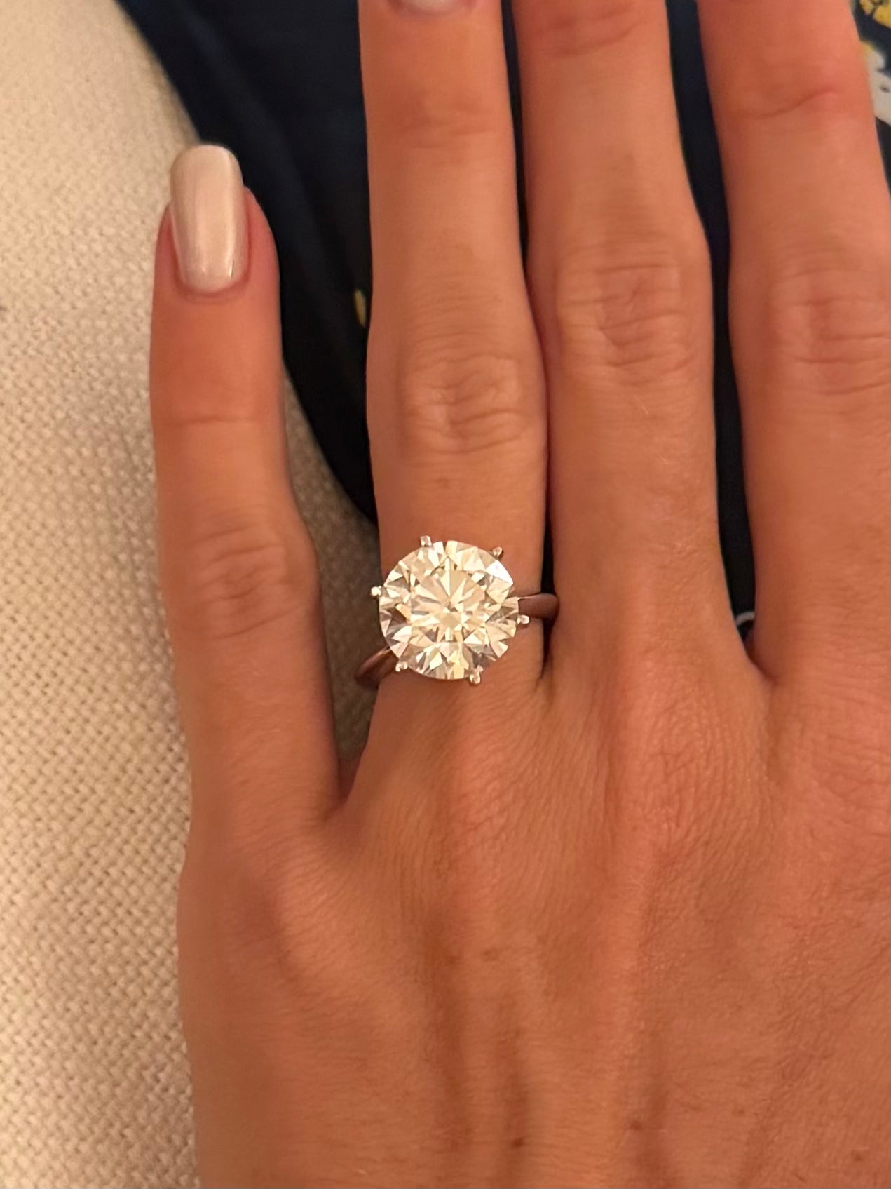 7 carat round brilliant lab grown certified diamond ring white gold