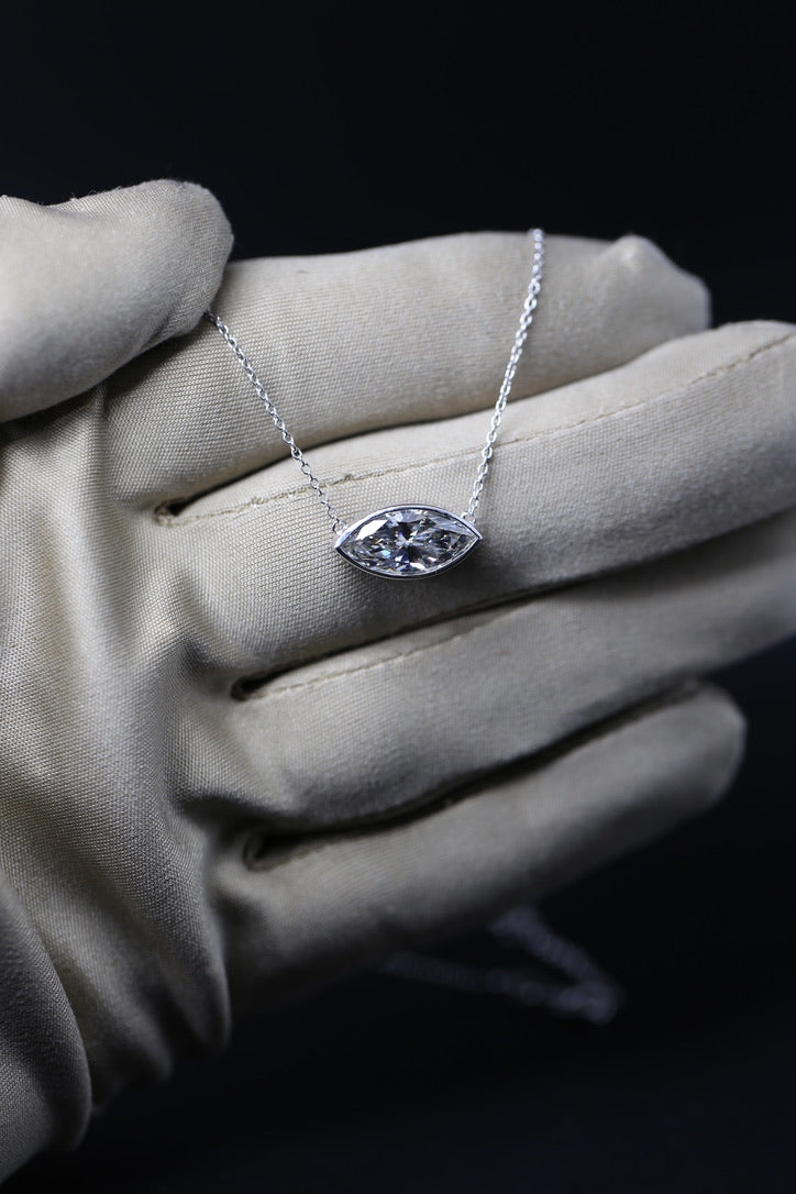 3 Carat Marquis Lab Grown Diamond Pendant