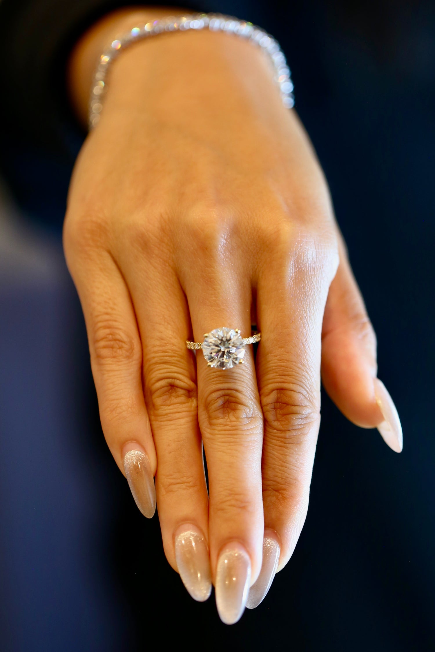 5 carat lab grown diamond certified yellow gold ring