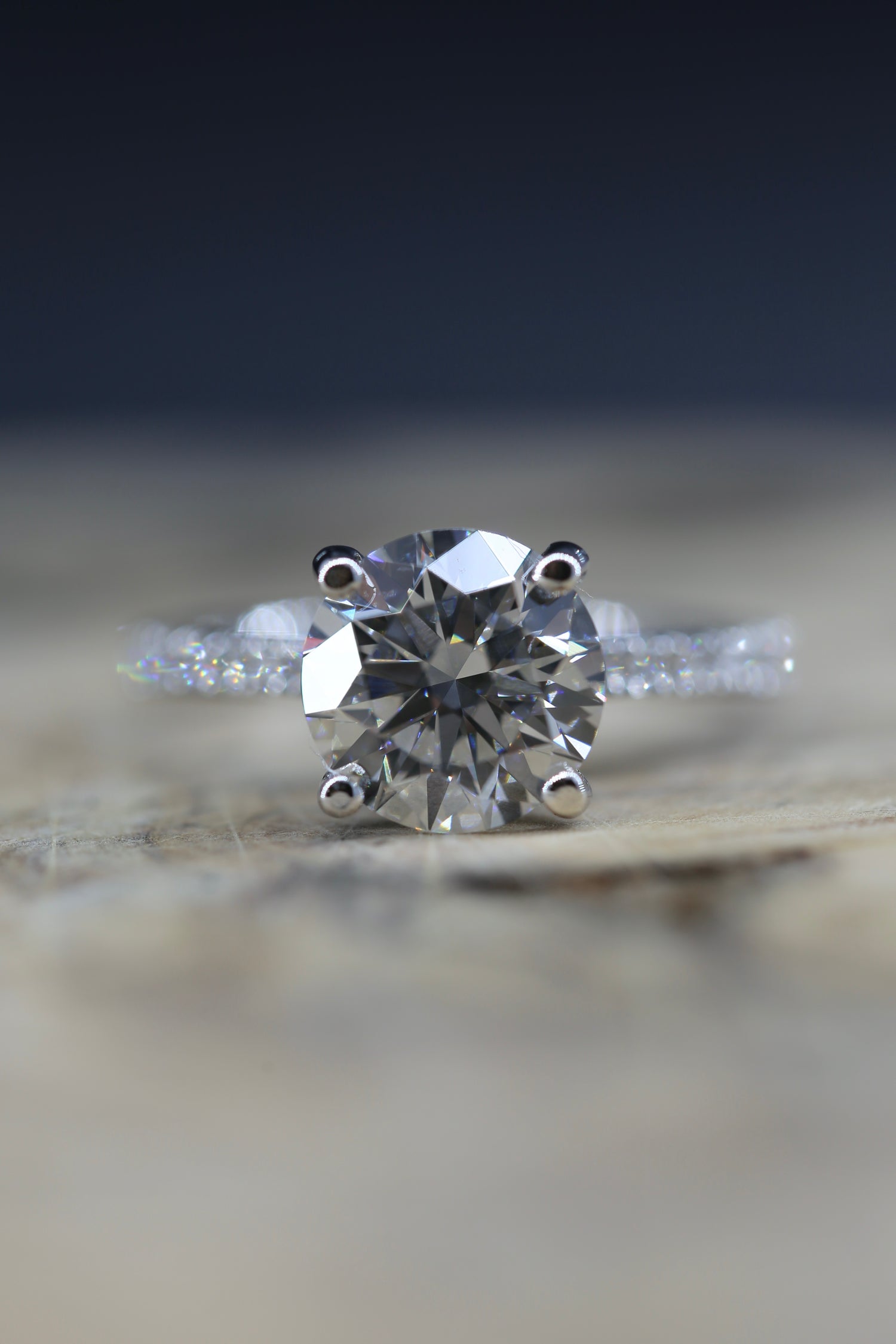 3.00 Carat Round Brilliant Lab-Grown Diamond Ring in White Gold