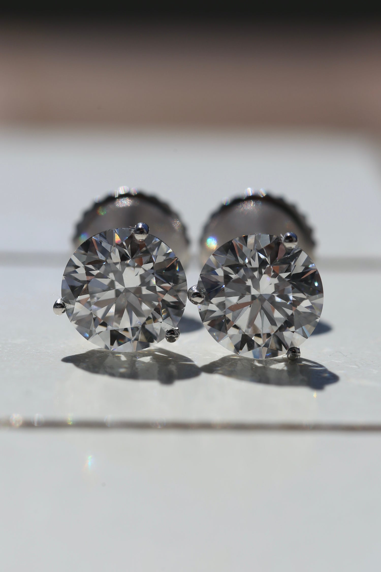 5.12 Carat Round Brilliant IGI Certified Lab Grown Diamond Stud Earrings