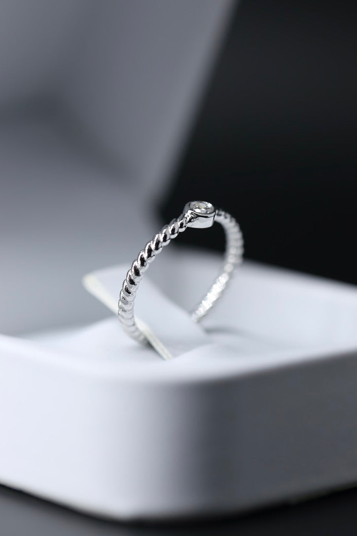 Wave 0.25 Carat Lab Grown Diamond dainty ring white gold