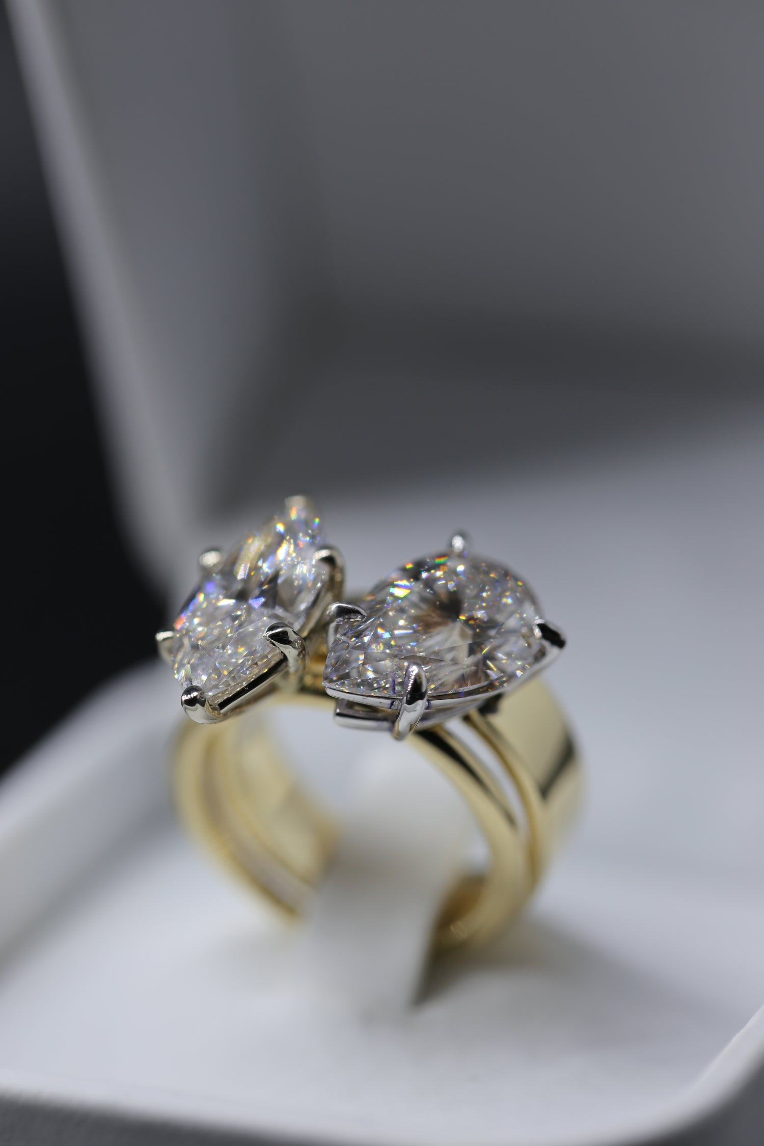 The Alana Set – 6+ Carat Lab Diamond Tilted Pear & Marquise Duo Two Tone