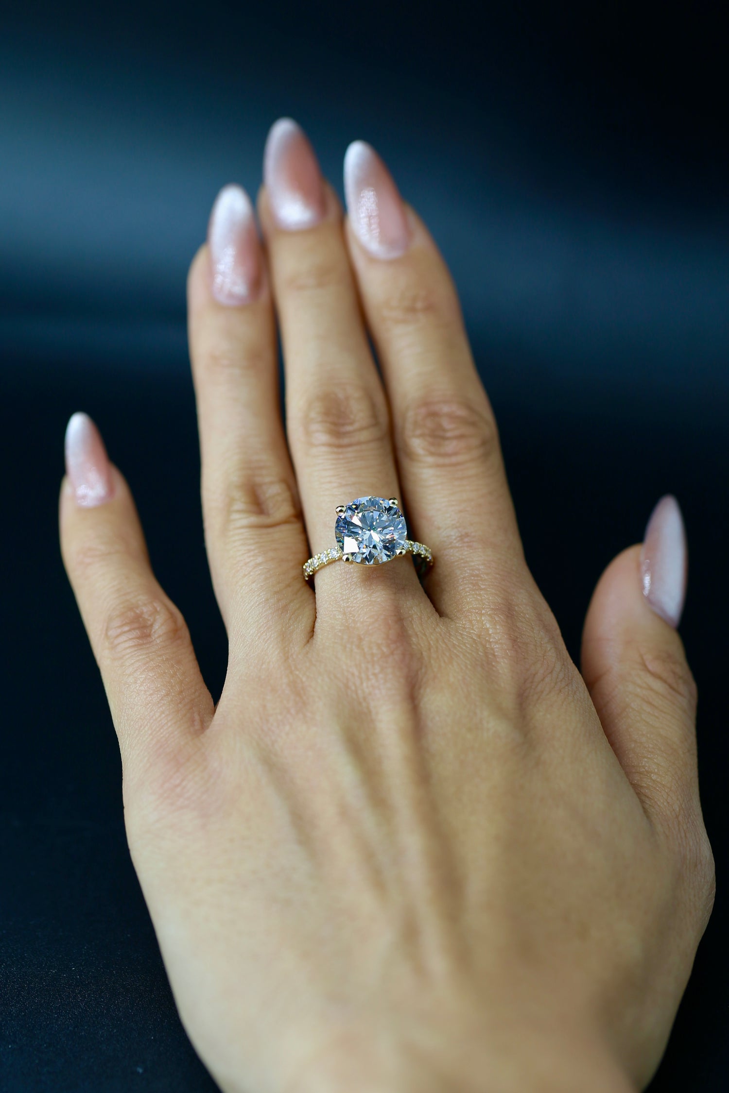 5 carat lab grown diamond certified yellow gold ring