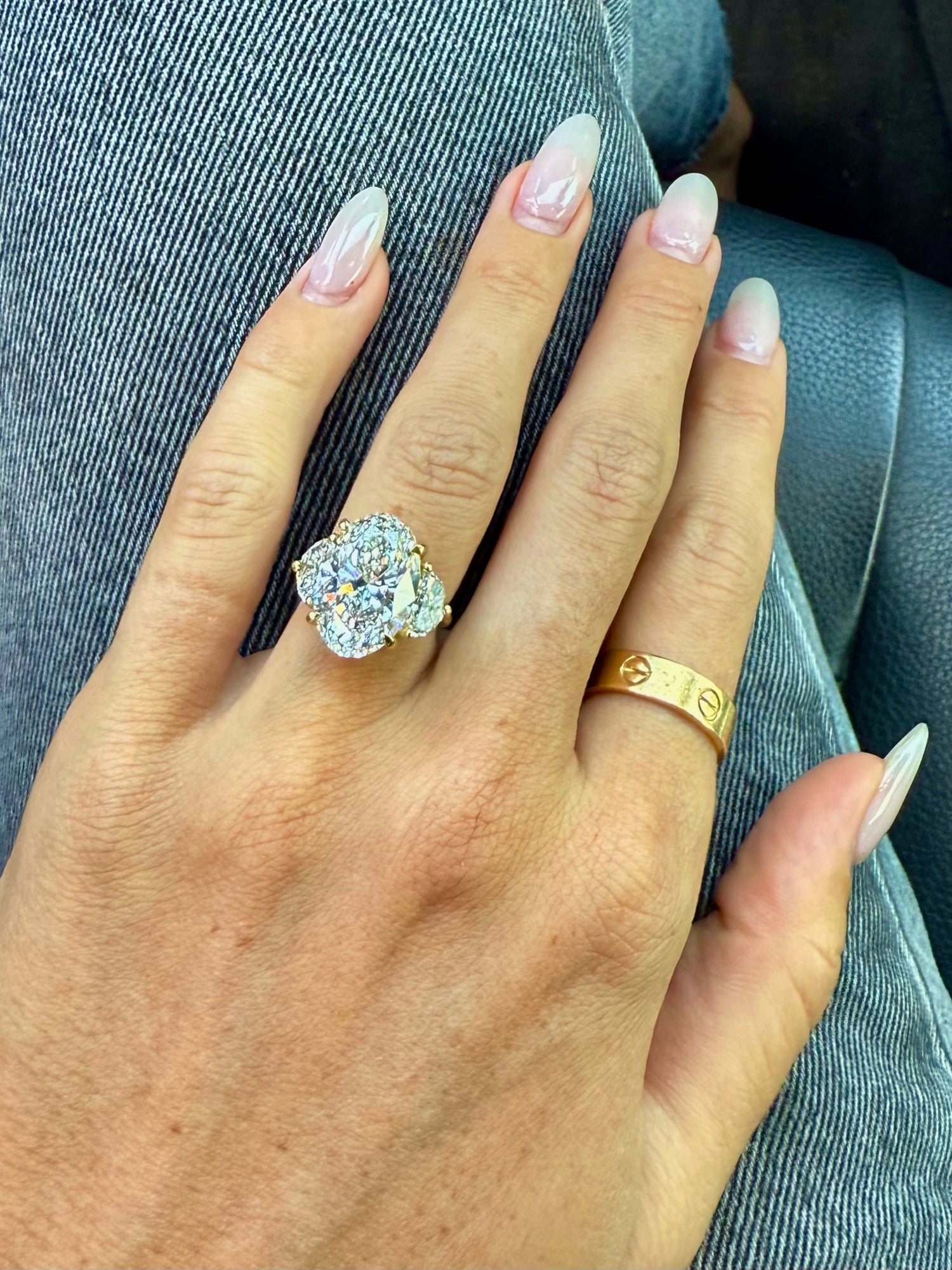 OvaLuna 11.07 Carat Lab grown Diamond Ring 18k Yellow Gold