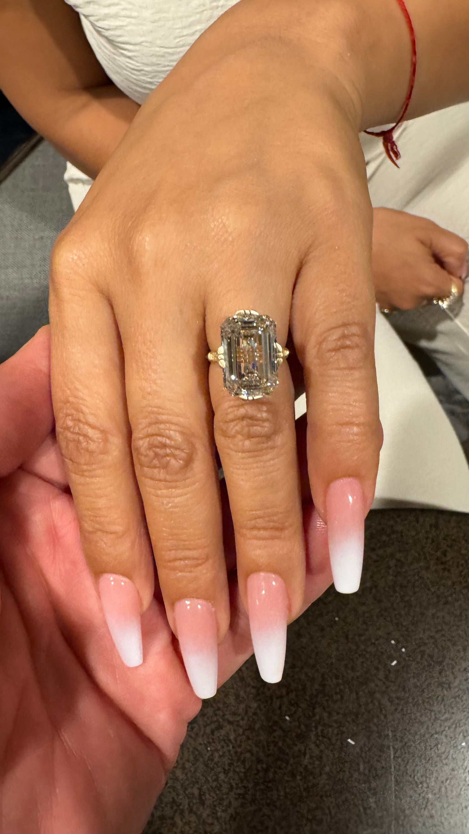 10 Carat Emerald Cut Lab Grown Diamond Certified Ring 18k Yellow Gold