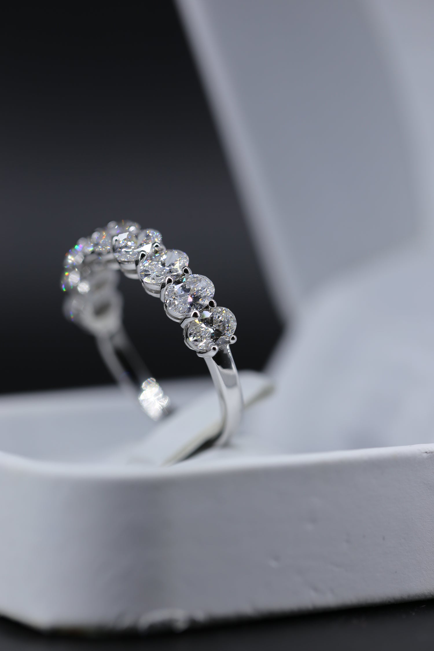 Cindy Lab Grown Diamond Oval Eternity Band – 3 Carat D–F VVS–VS | 14K White Gold