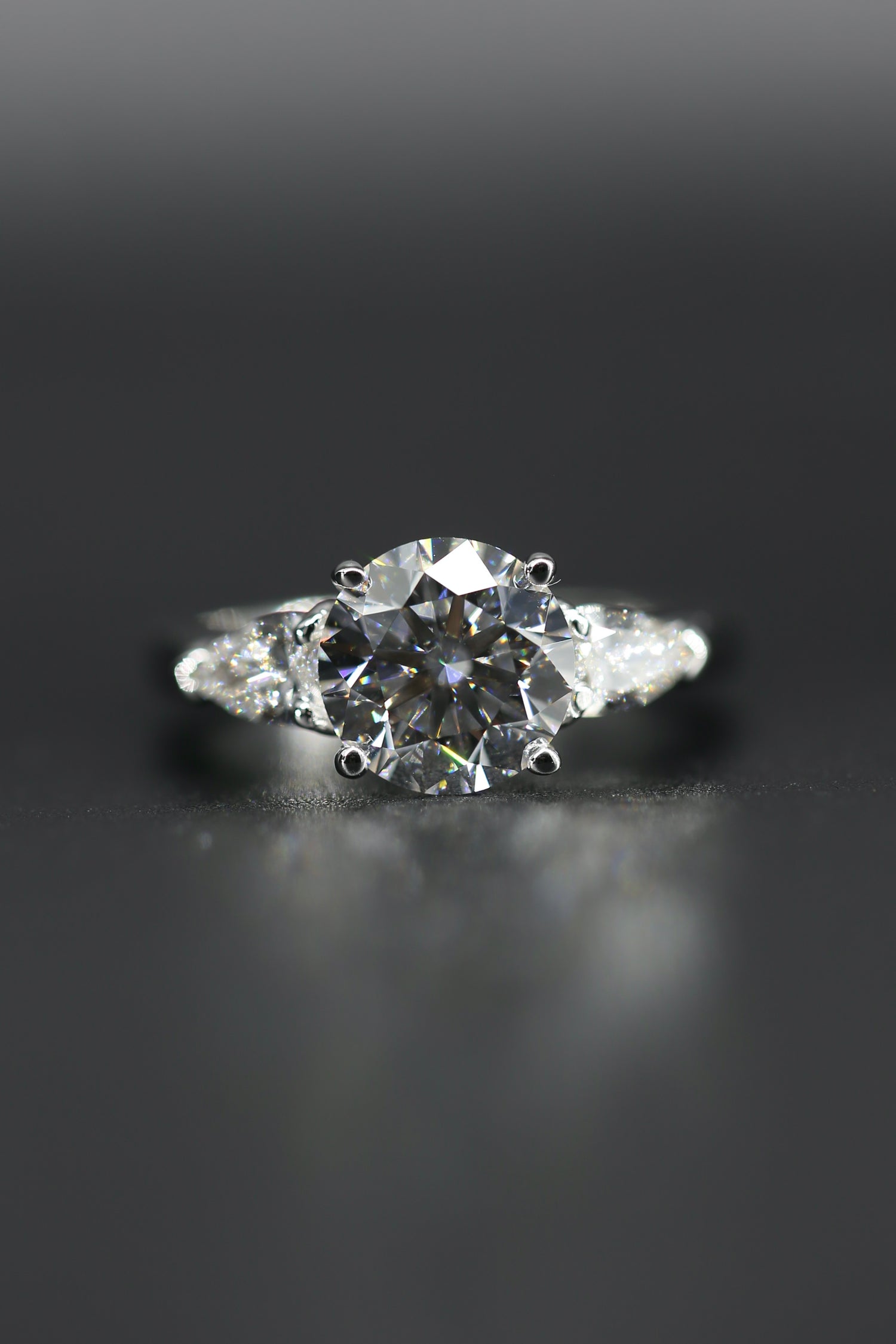 3.13 Carat Round Brilliant PearLab Lab-Grown Diamond Ring