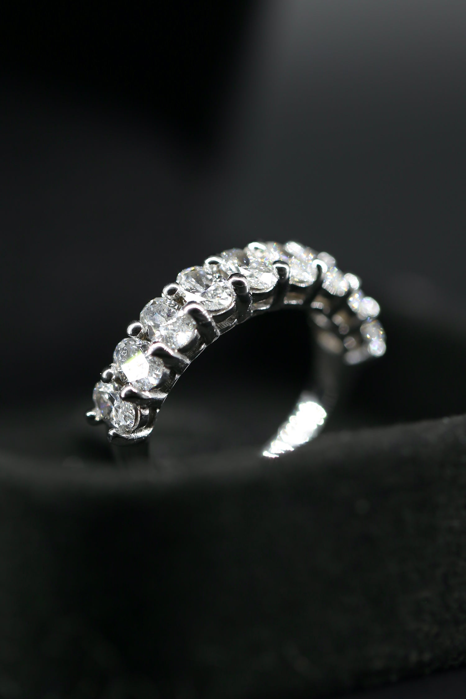 The Lonnie Prong Oval Eternity Band 1.56 Carat Lab Grown Diamonds D VVS2 14K White Gold