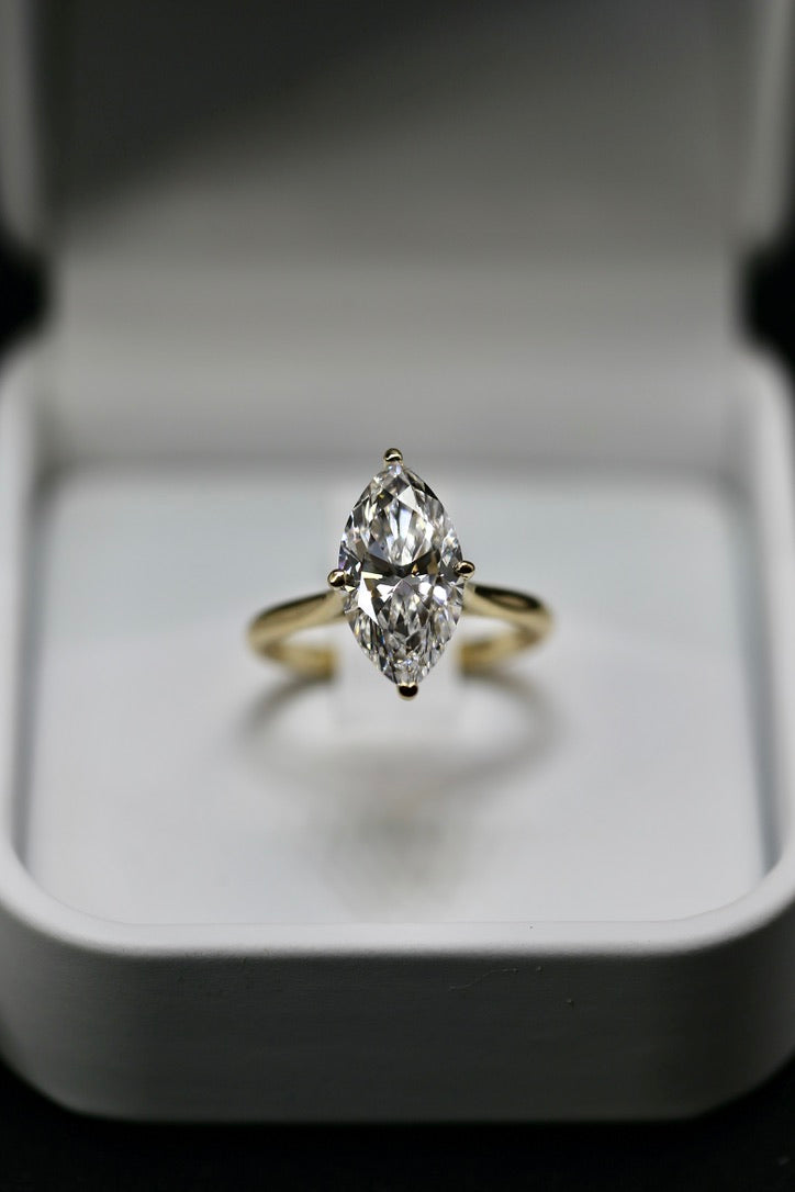 4 carat Lab Grown Diamond Ring and Wedding band Set Certified yellow Gold