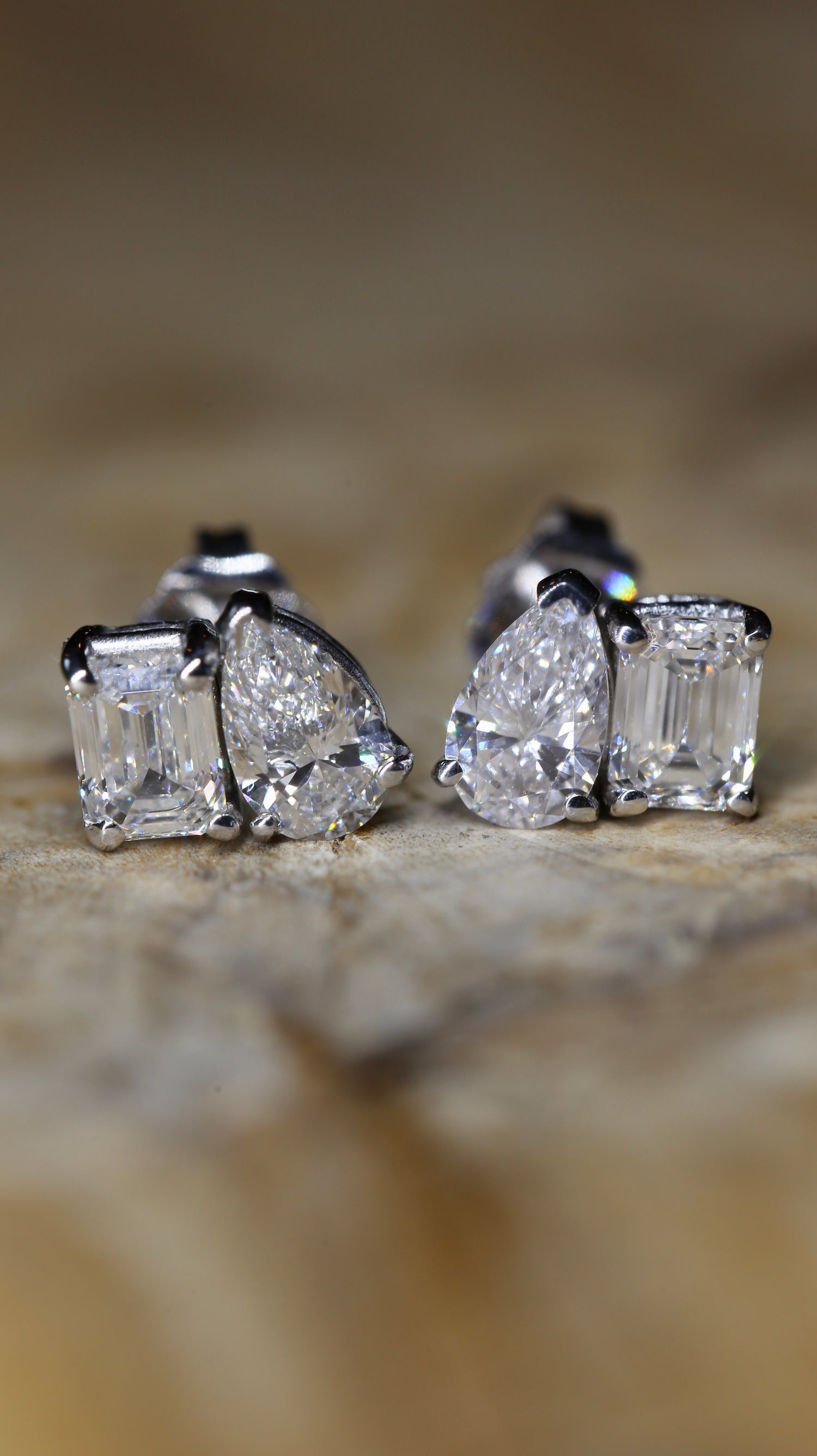 Moi et Toi™ 2 CTW Lab-Grown Diamond Stud Earrings 14K White Gold