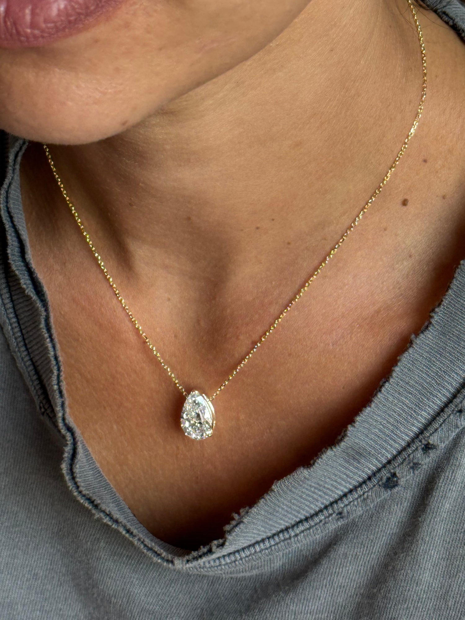 PearLuxe™ 4.5 Carat Pear Lab-Grown Diamond Pendant